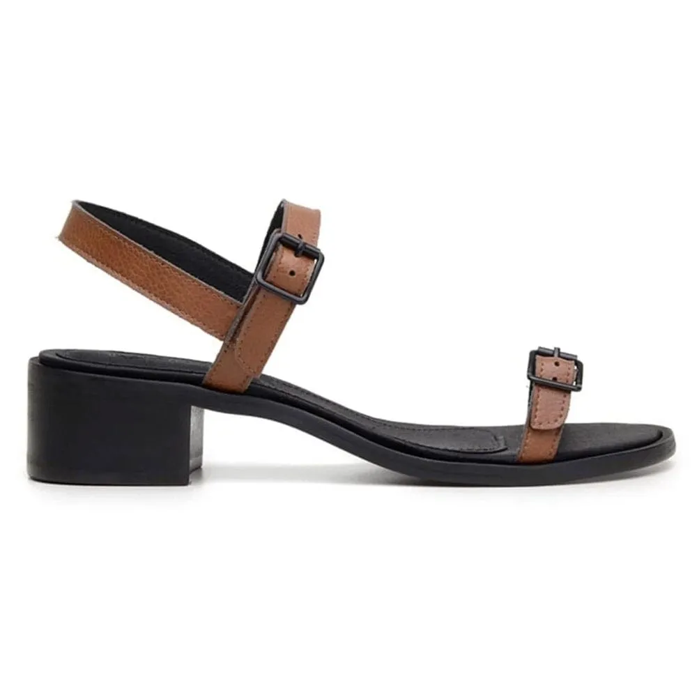 Ahimsa Lucia Vegan Heeled Sandals - Brown