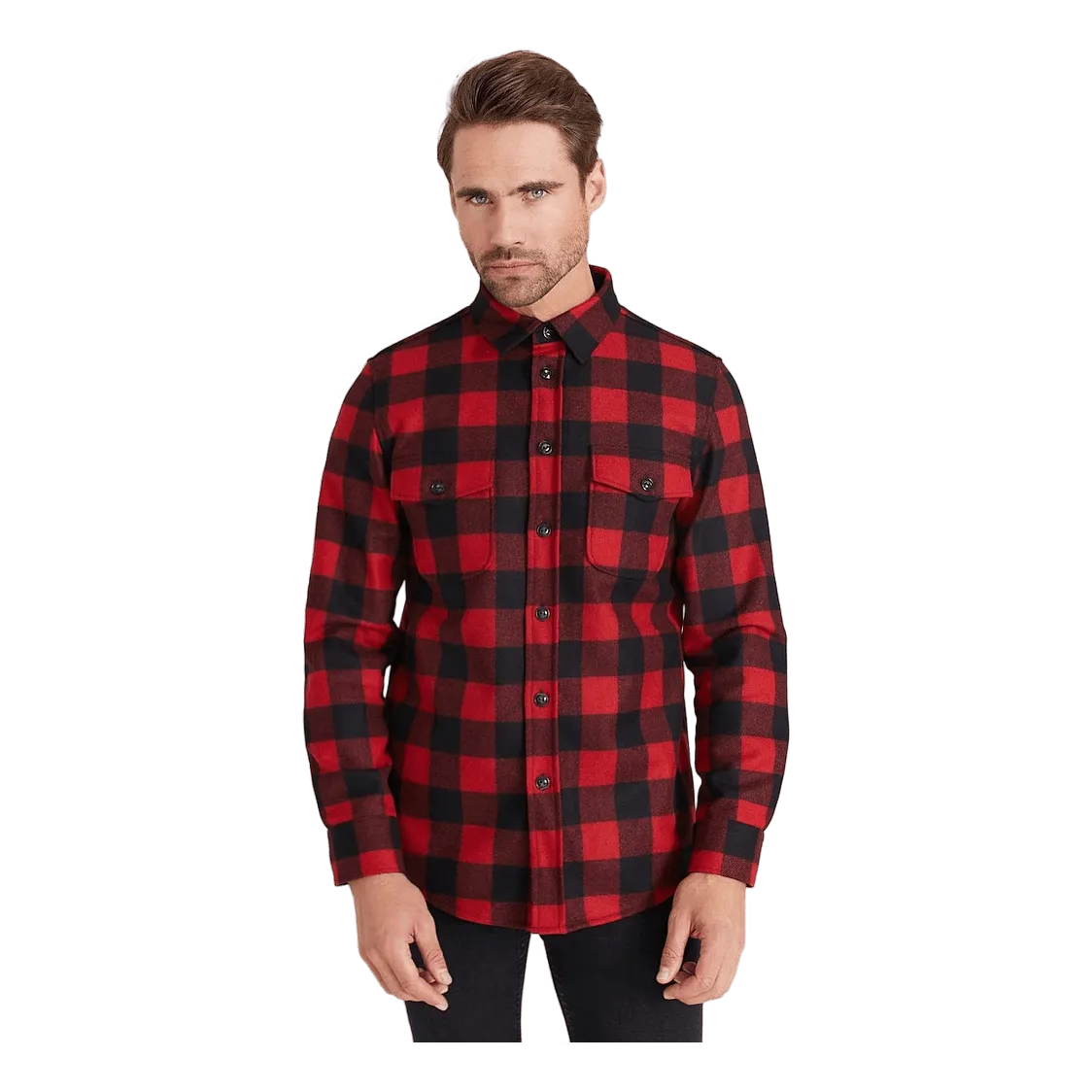 Alaskan Melton Wool Overshirt Red Buffalo