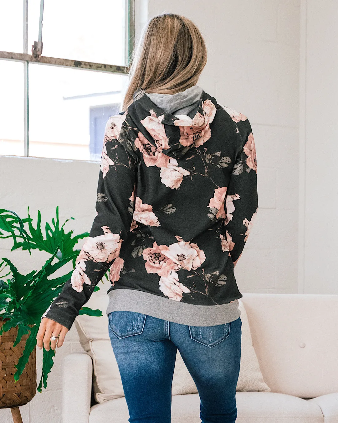 Ampersand Ave Fanciful Floral DoubleHood Sweatshirt