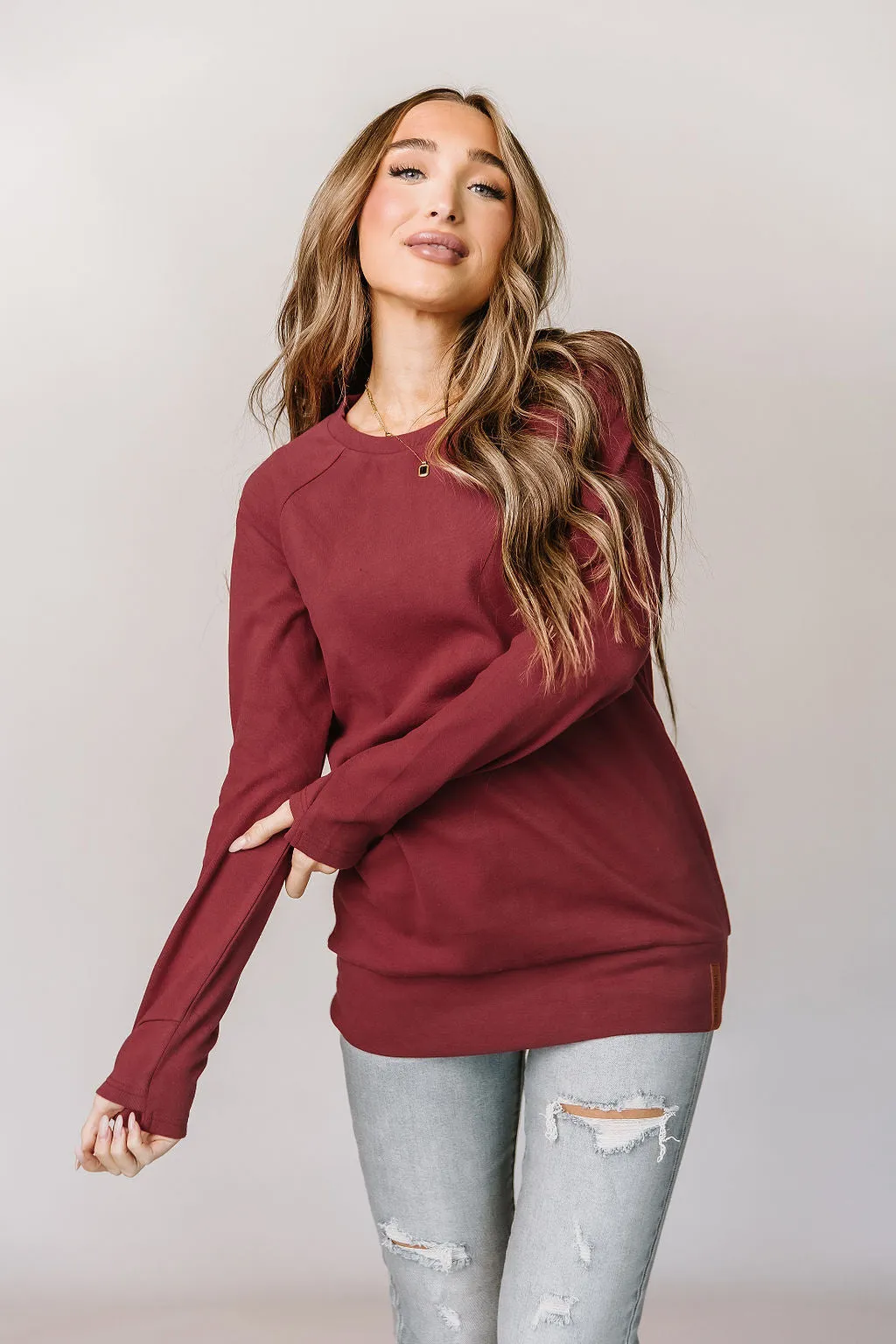 Ampersand Avenue Classic Pullover - Cranberry