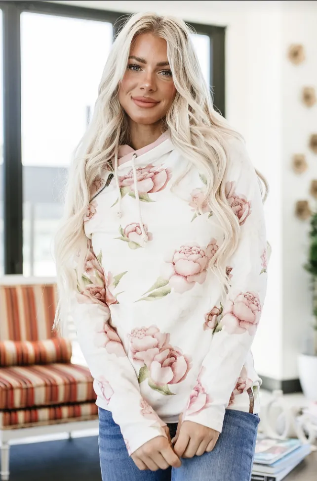 Cozy Doublehood Sweatshirt in Happily Ever After Design by Ampersand Avenue