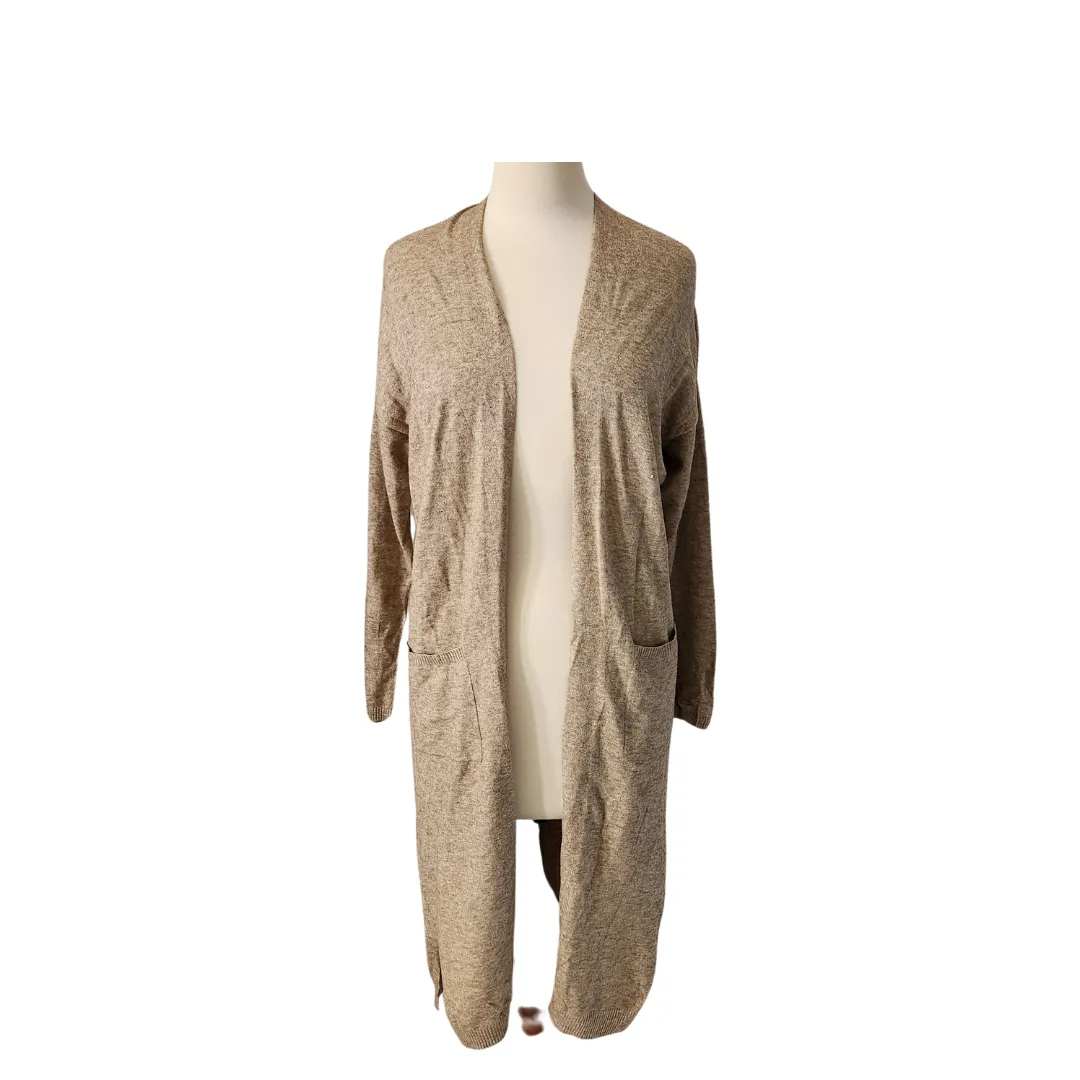 Atmosphere Beige Long Open Knit Cover-up Sweater | Pre Loved |