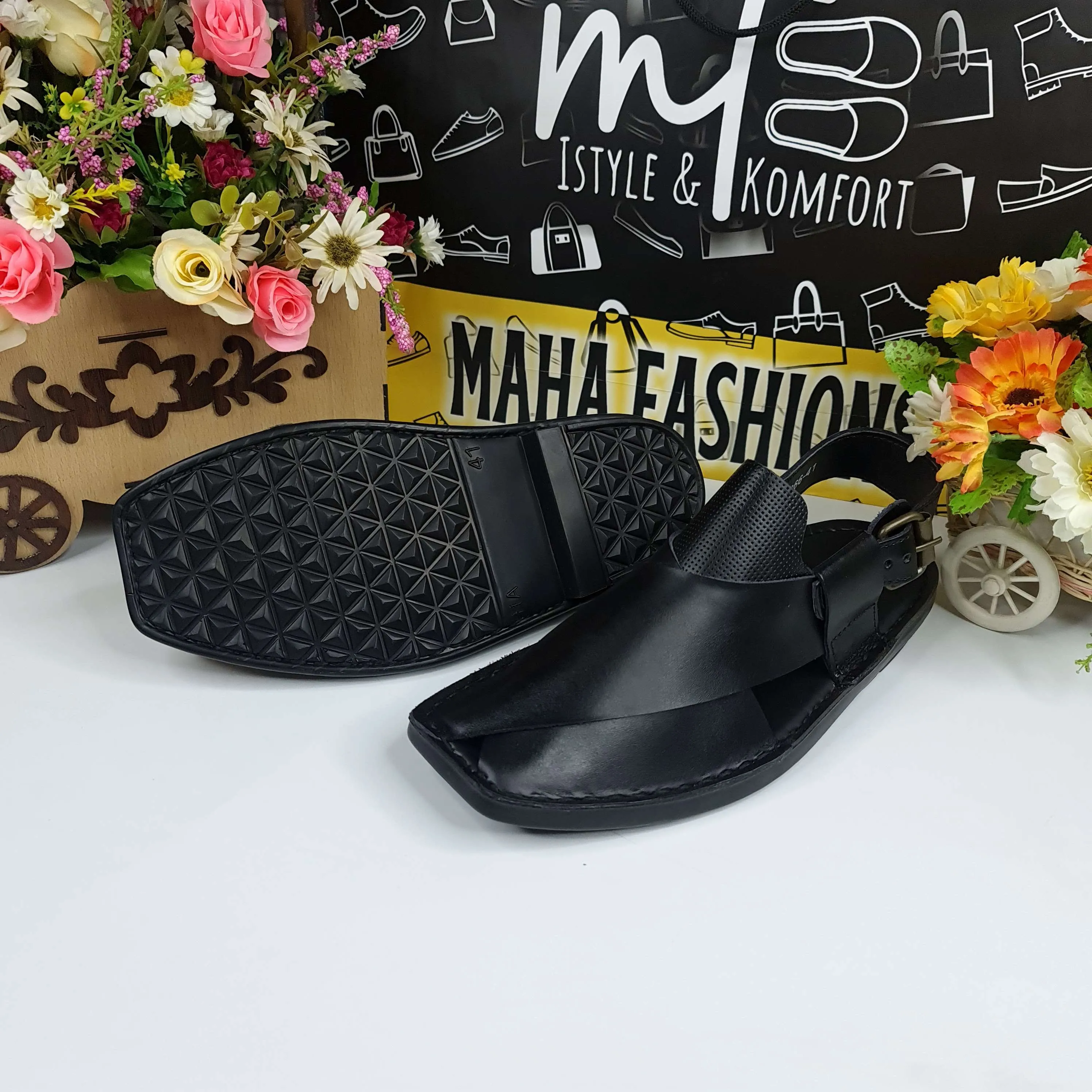 Black Casual Peshawri Sandals