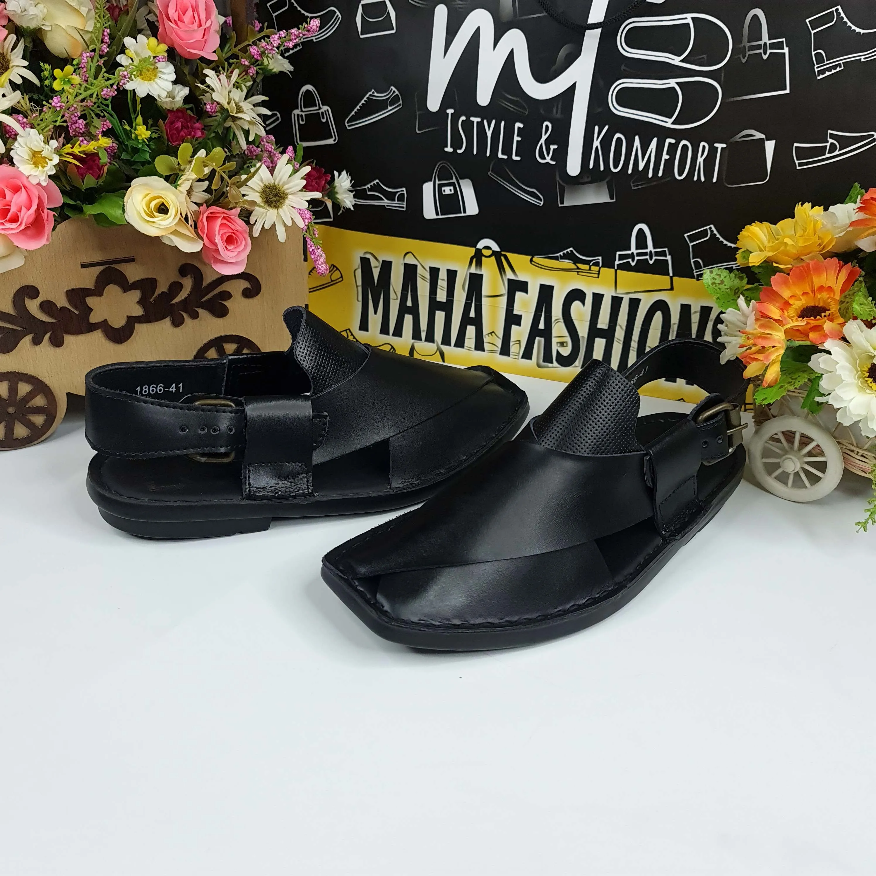 Black Casual Peshawri Sandals