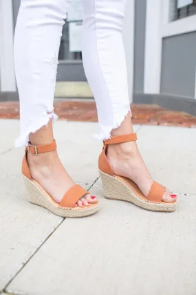 Brielle Wedge Sandals Dark Peach