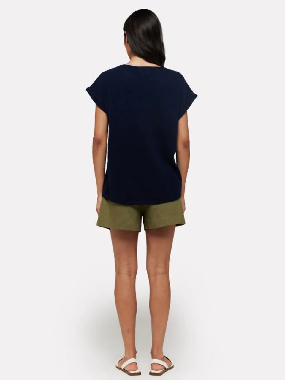 Brodie Cashmere Lizzie Tee in Navy