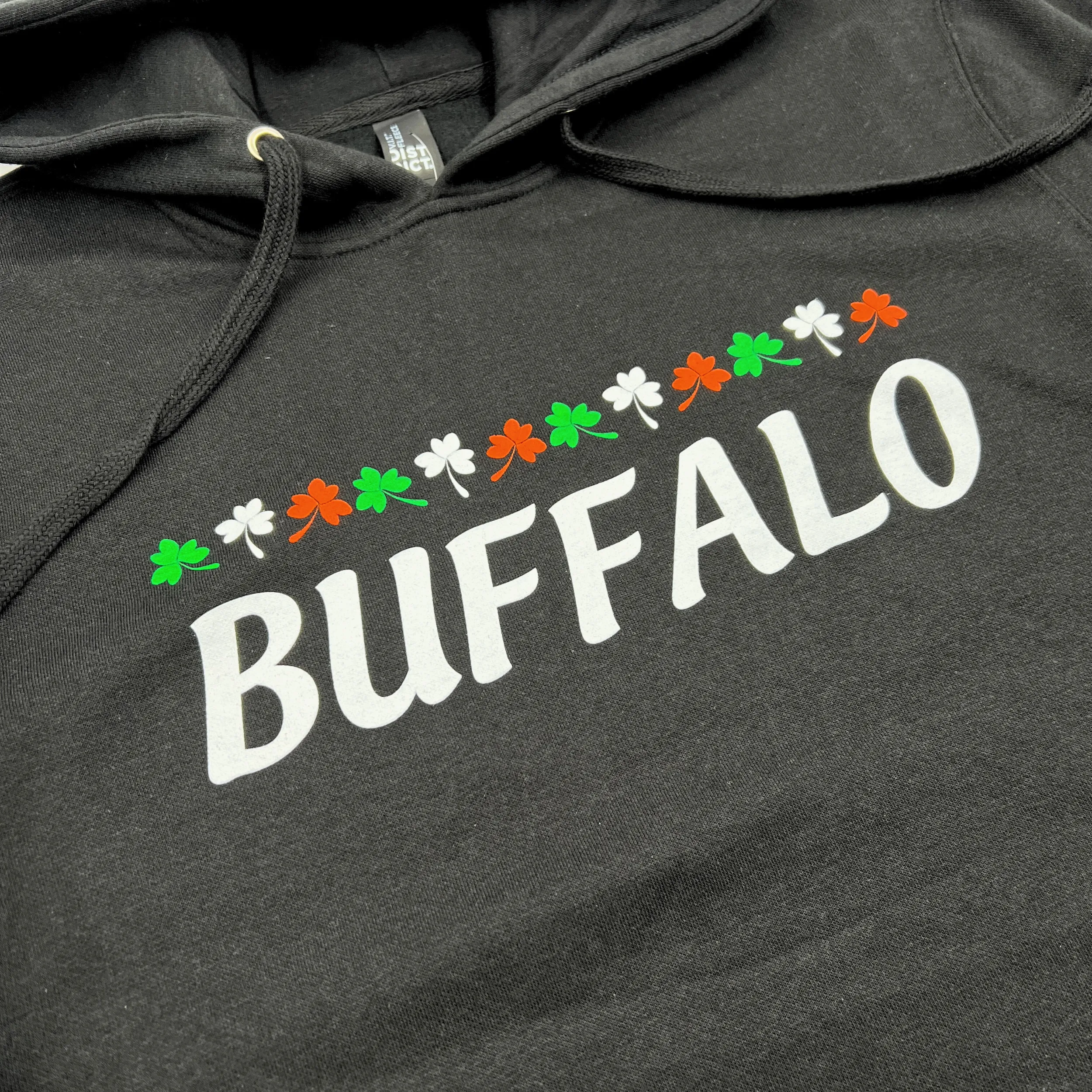 Buffalo With Shamrocks Black Hoodie