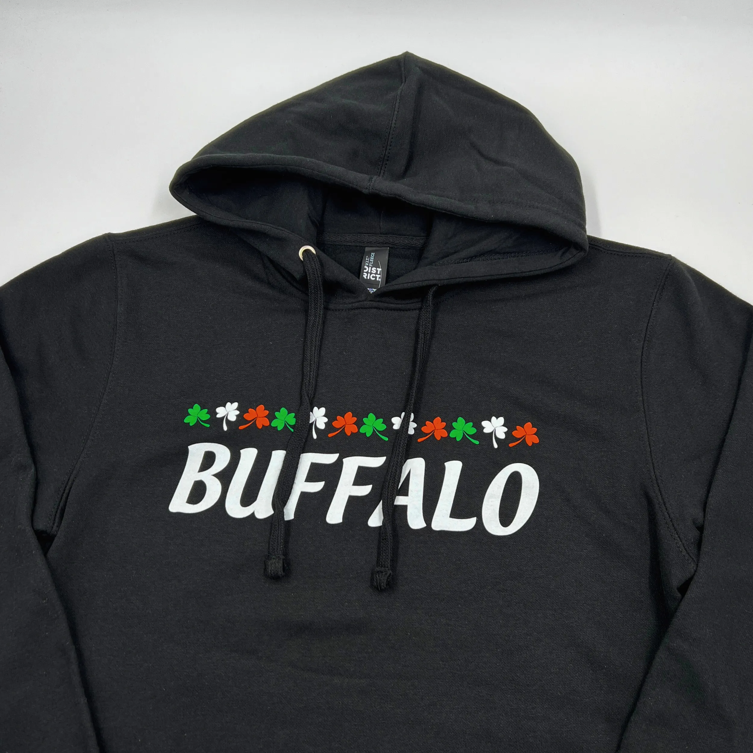 Buffalo With Shamrocks Black Hoodie