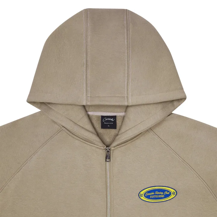 Carsicko Racing Club Zip-Up Cream Hoodie