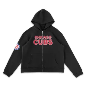 Chicago Cubs Black Full-Zip Hoodie