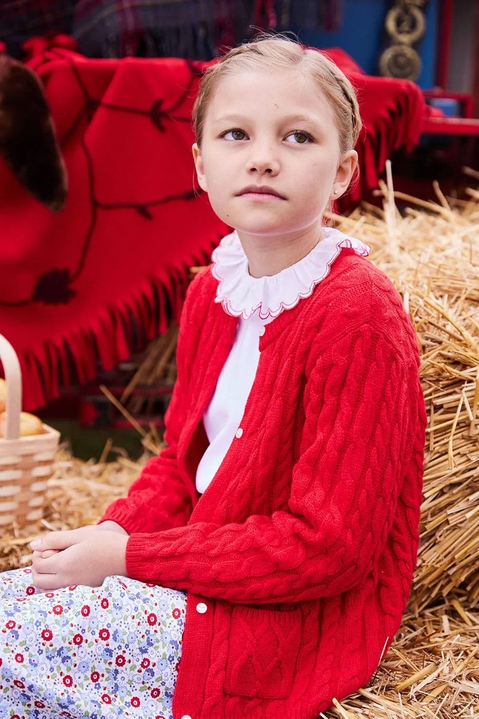 Classic Cashmere Blend Cardigan - Red