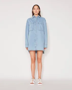 DENIM SHIRT DRESS - FADED INDIGO