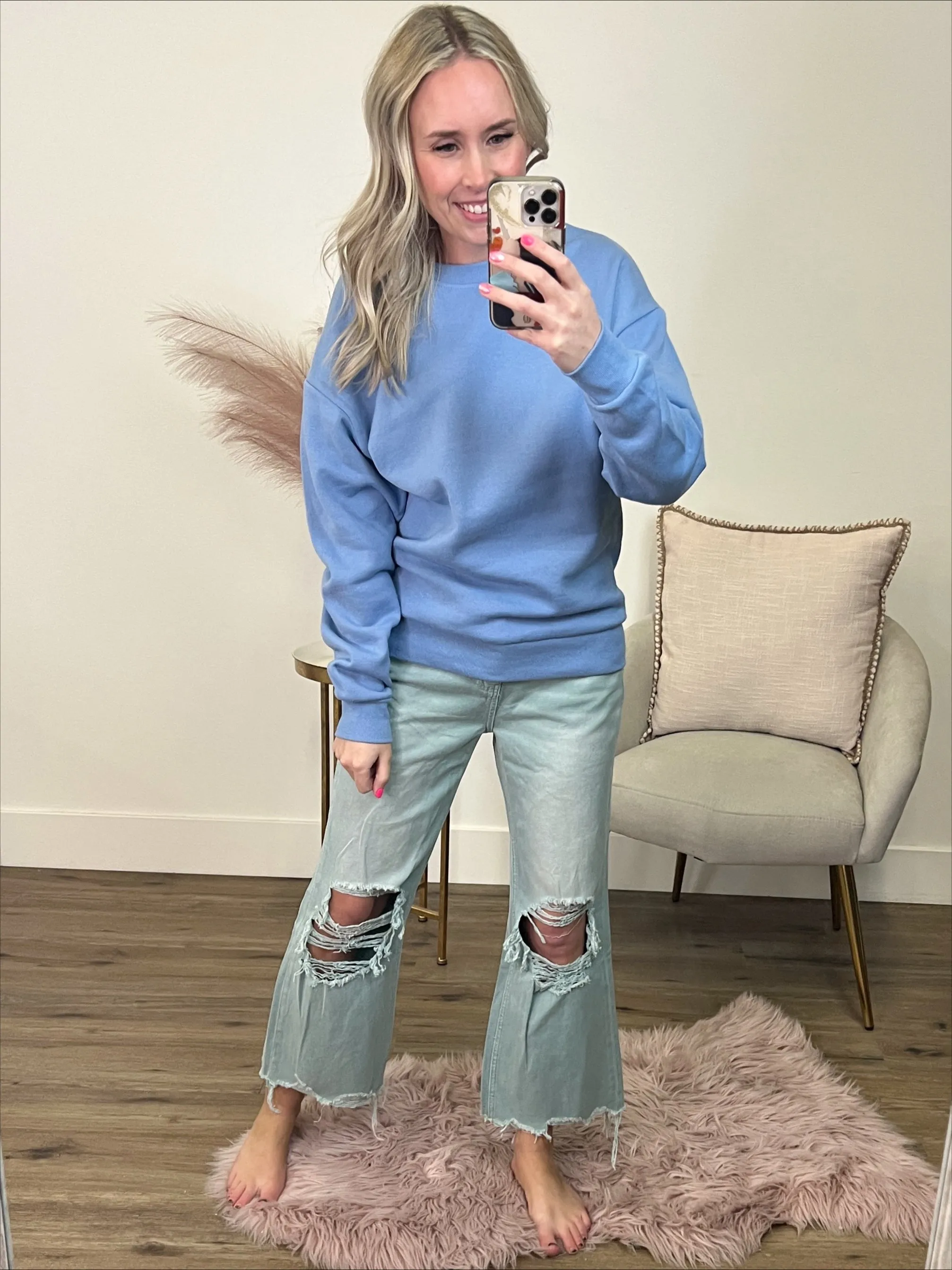 Favorite Sweatshirt - Powder Blue FINAL SALE