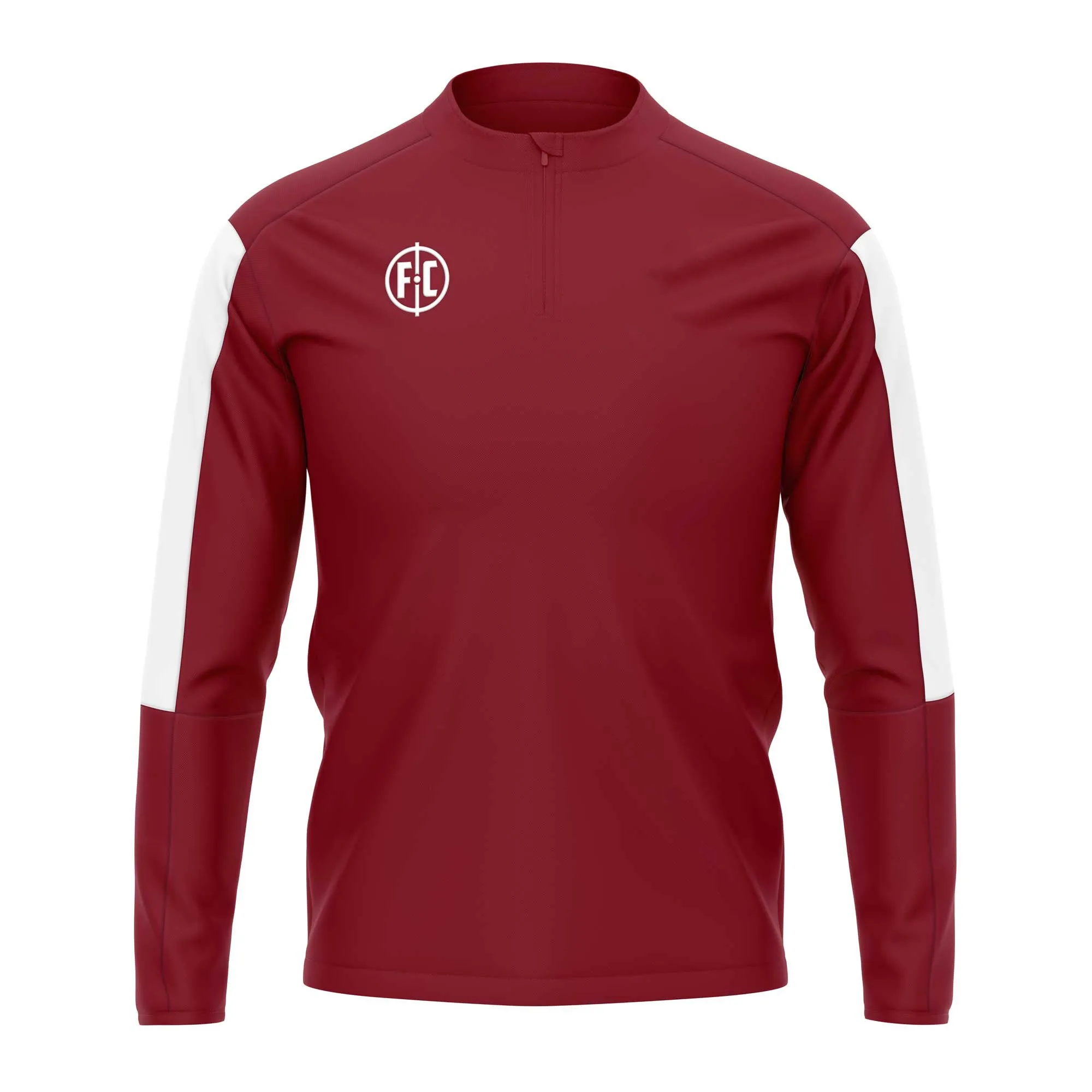 FC 1/4 Zip Microfleece - Maroon/White