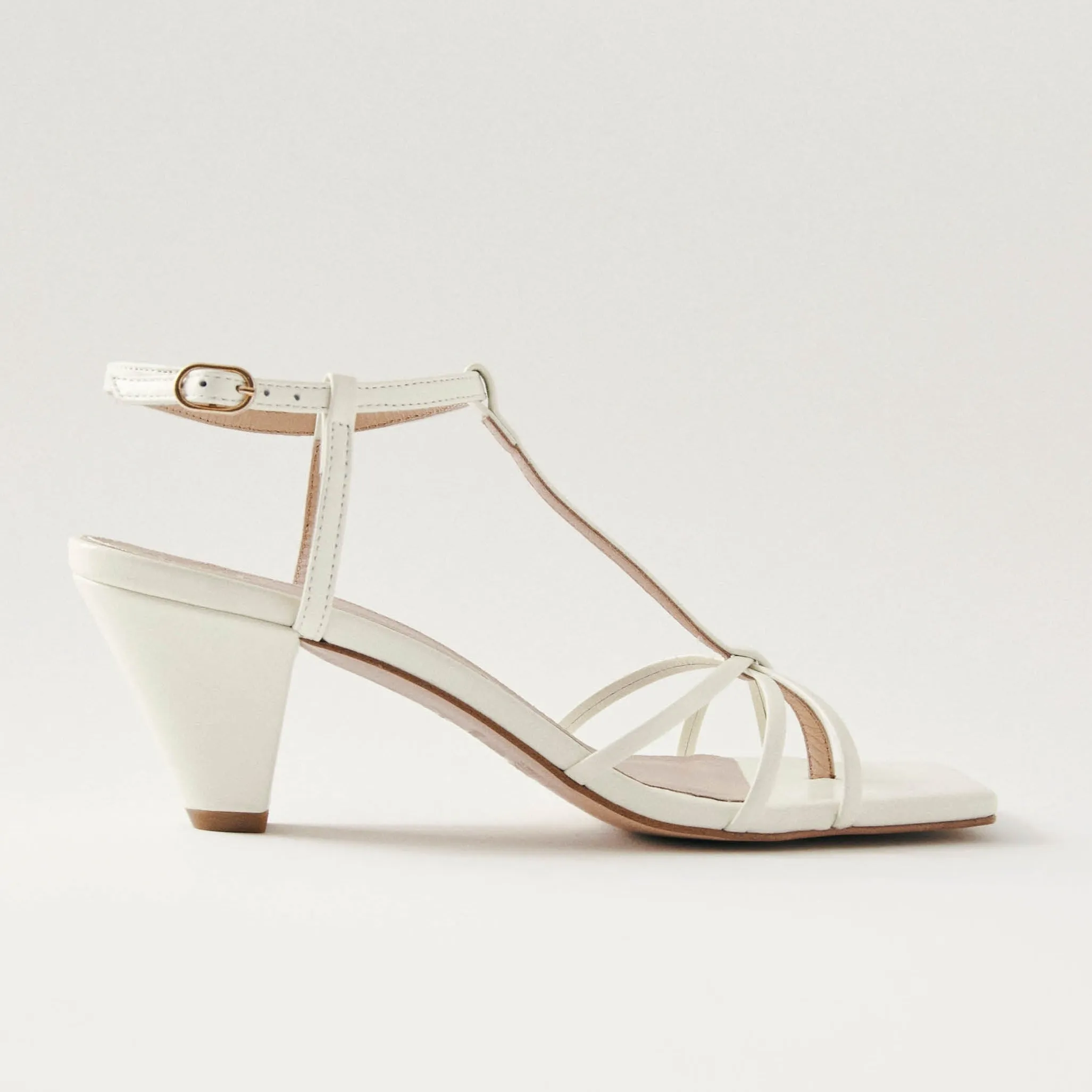 Ines Cream Leather Sandals