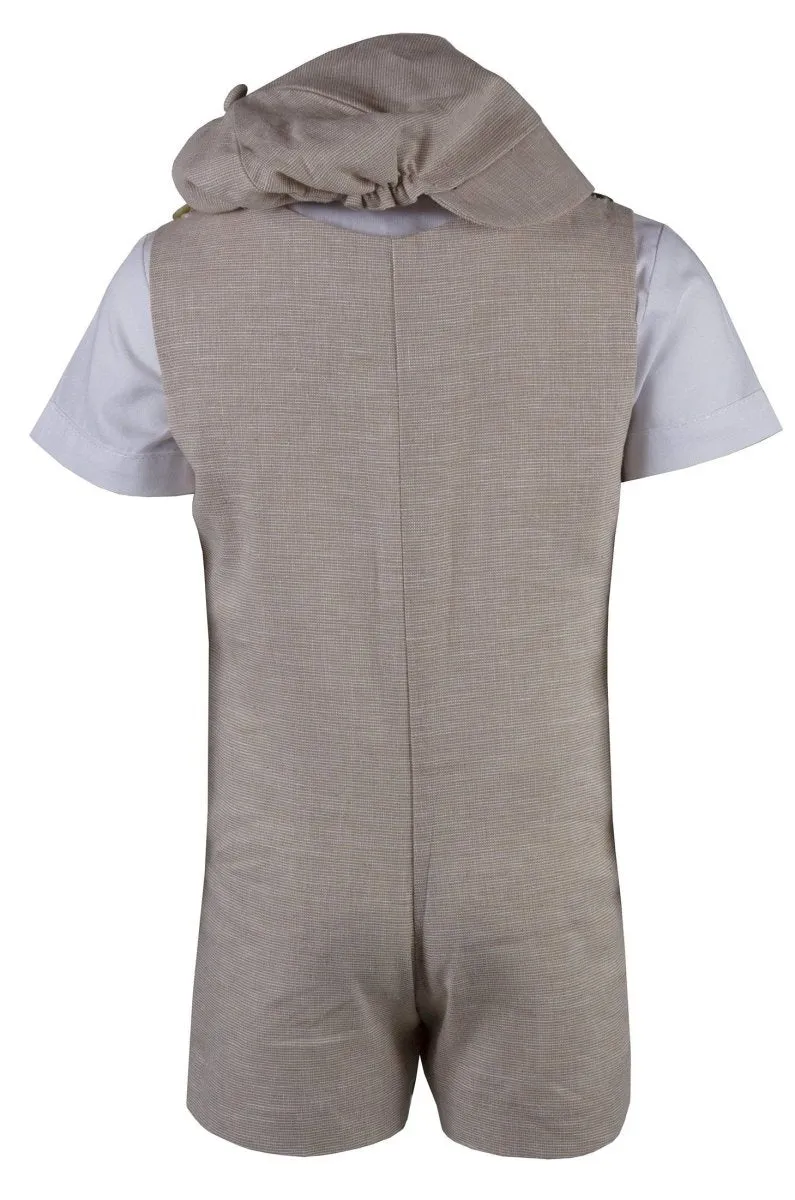 Infant Toddler Vintage Linen Romper Outfit