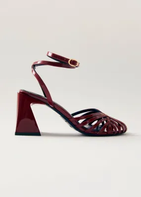 Jessa Onix Burgundy Leather Sandals