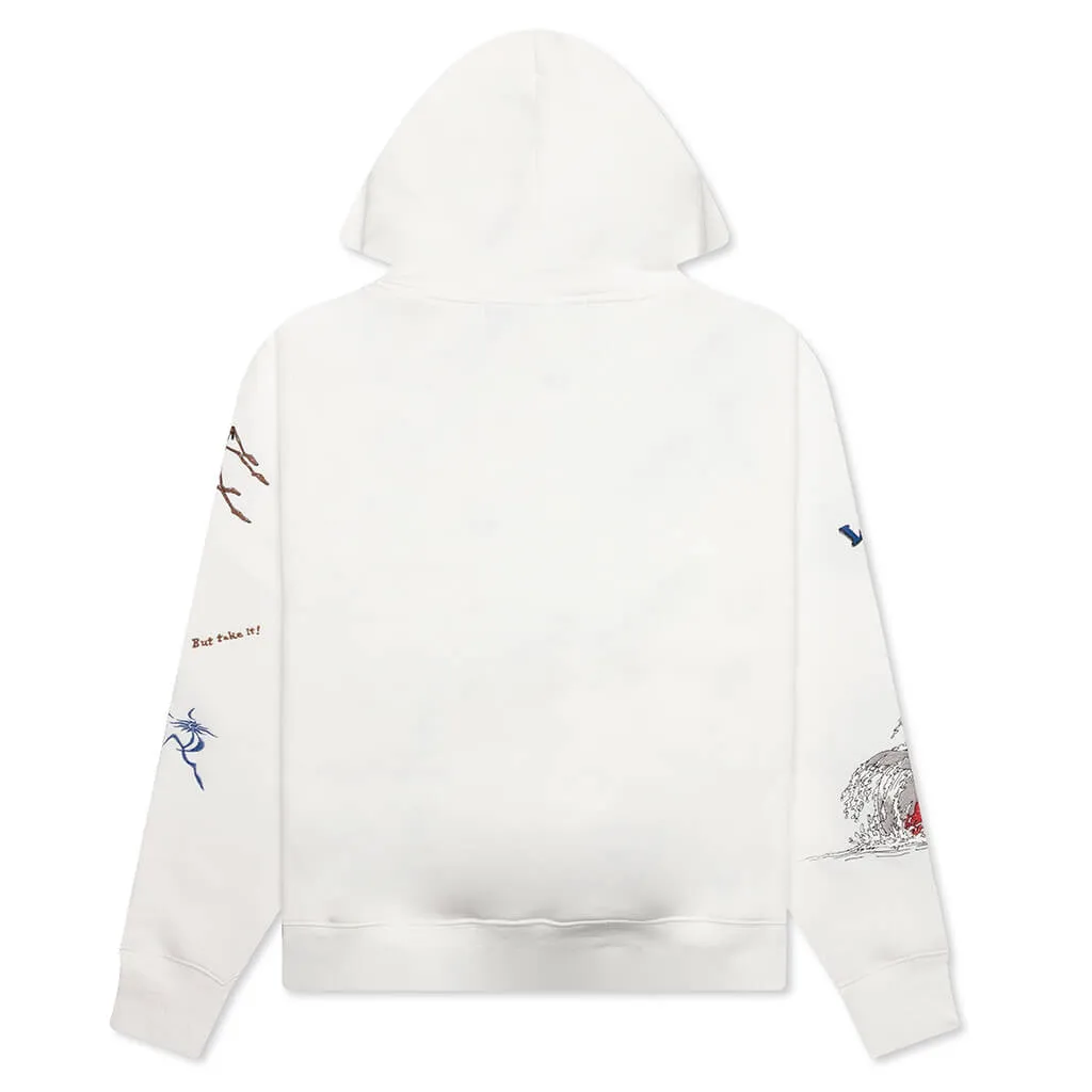 Let Go Embroidered Hoodie - Grey