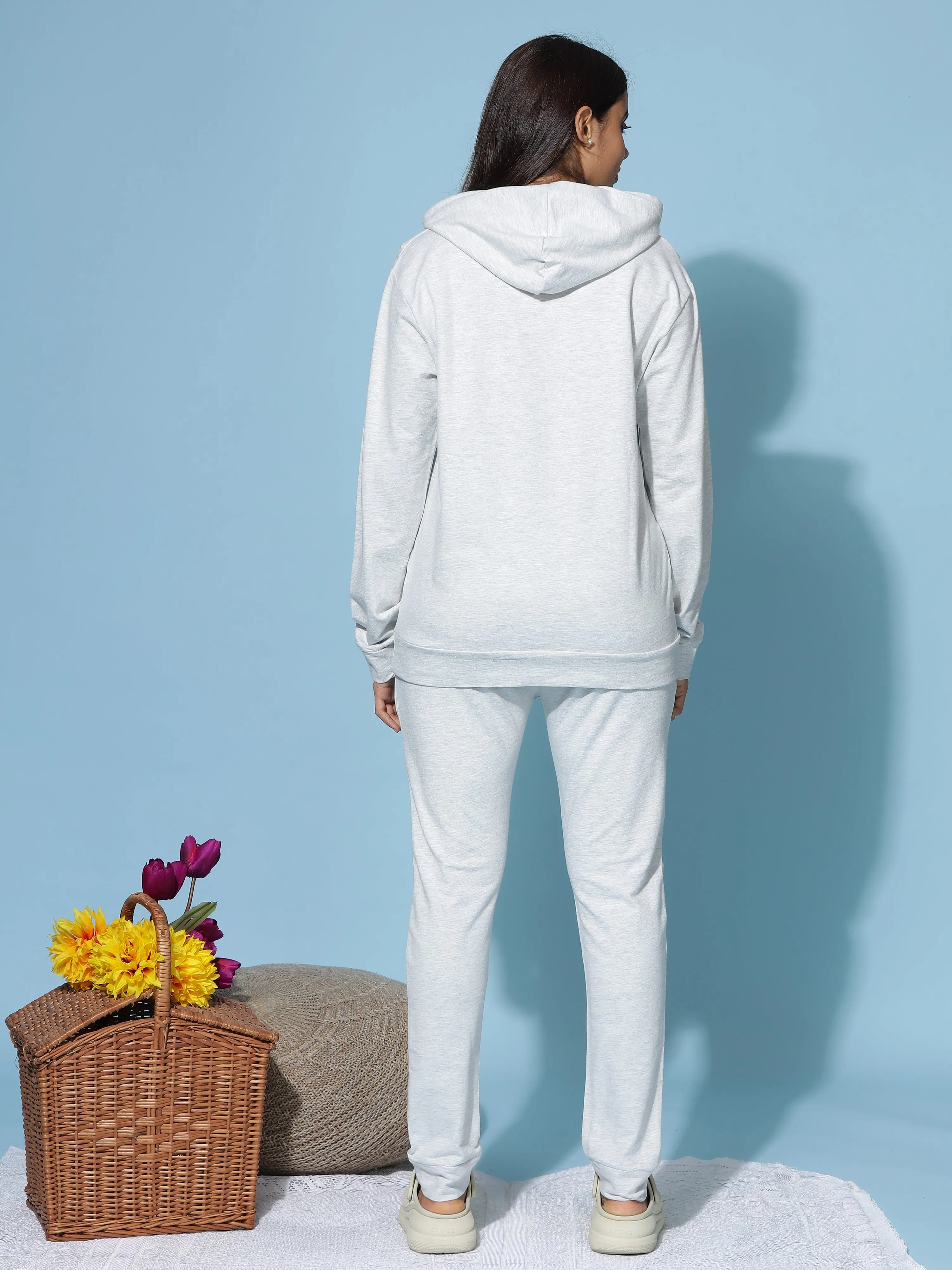 Light Grey Hosiery Cotton Winter Track Suit