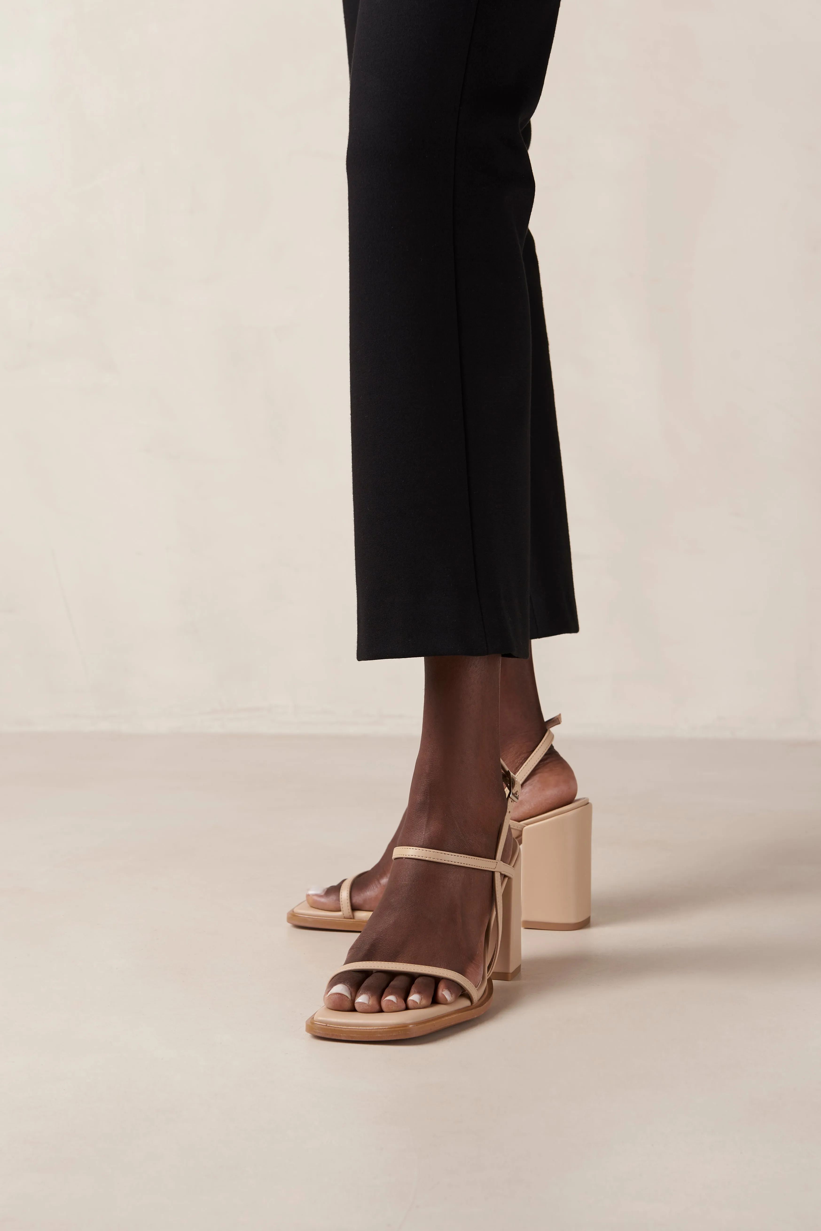 Lorena Tahini Beige Vegan Leather Sandals