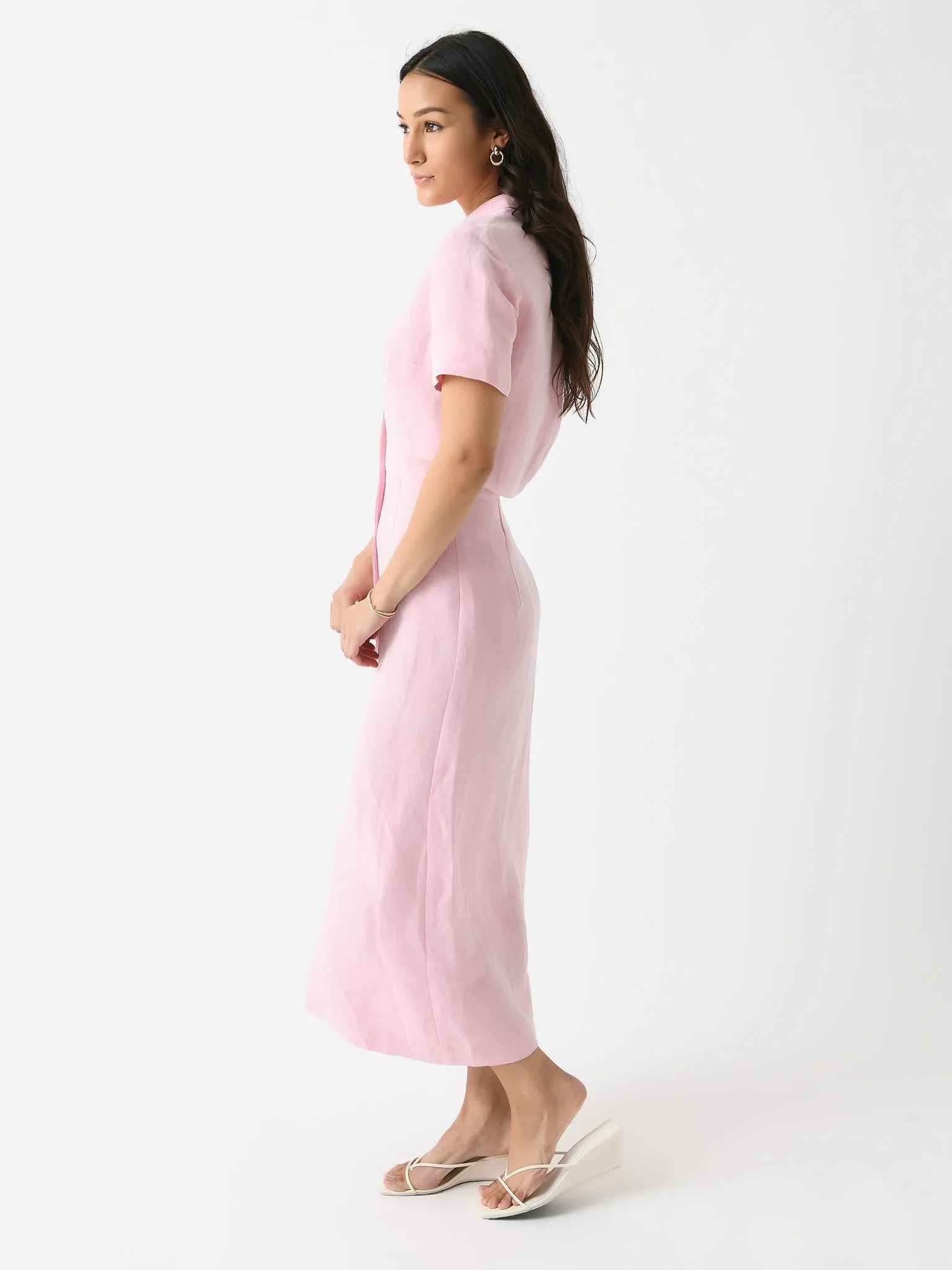 Matthew Bruch Blouson Midi Shirt Dress