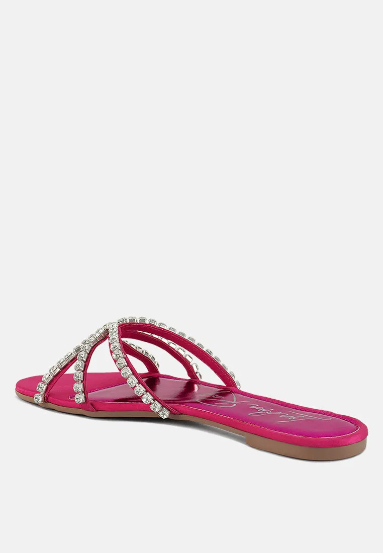 Mezzie Diamante Embellished Flat Sandals