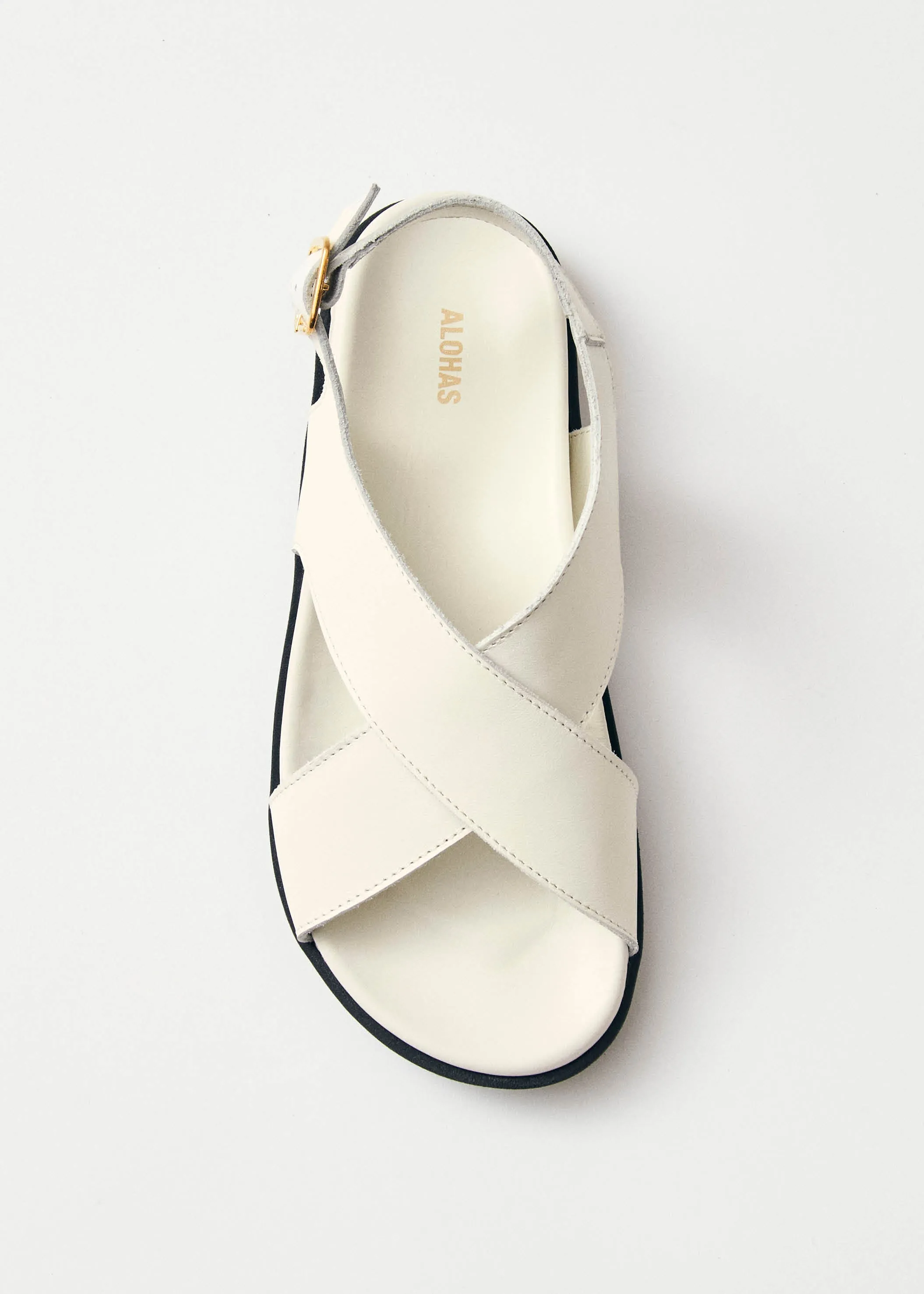 Nico White Leather Sandals