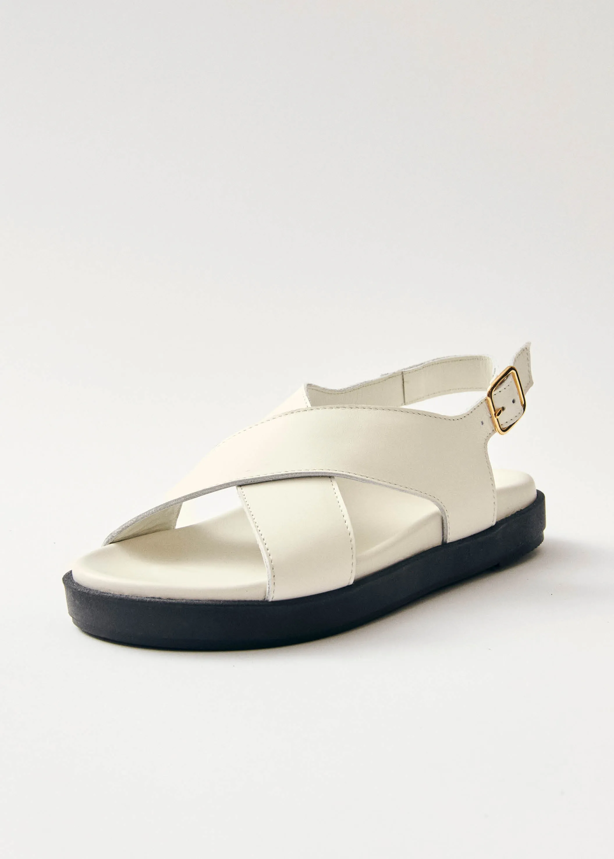 Nico White Leather Sandals