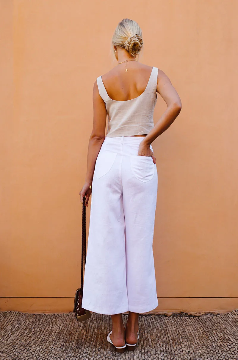 RHODES Pants - white linen