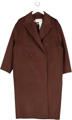 Sanna Brown Margaux Wool Overcoat One Size