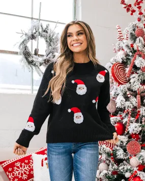 Santa Claus Sequin Black Sweater FINAL SALE