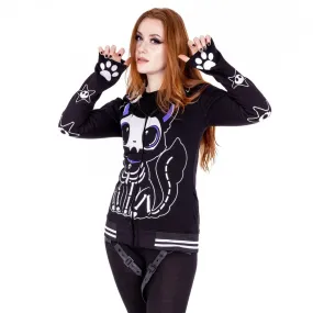 SKELETON CAT HOOD - BLACK