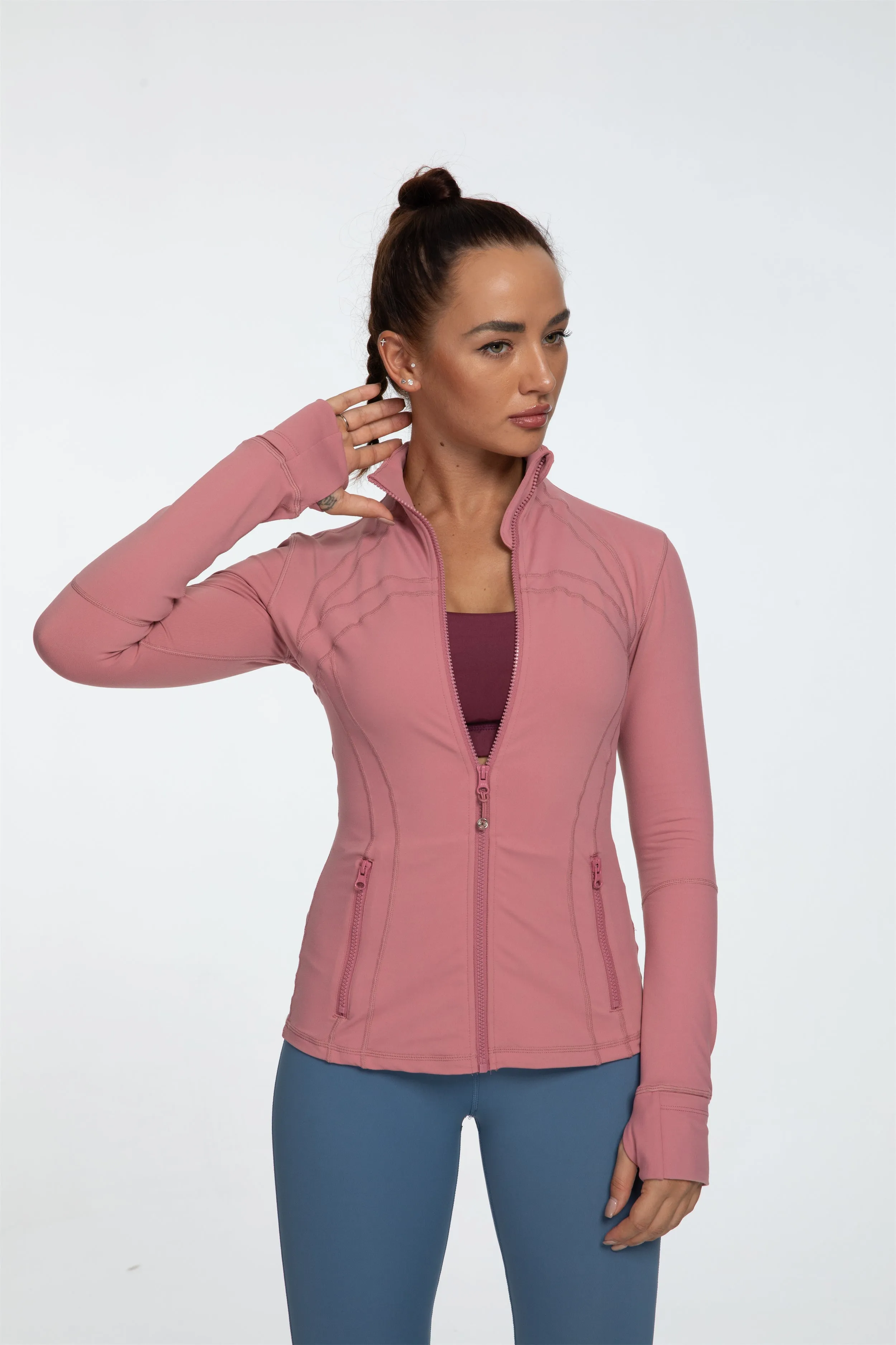 Stylish Soft Jacket with Chic Chest Line Detail - Model 60927