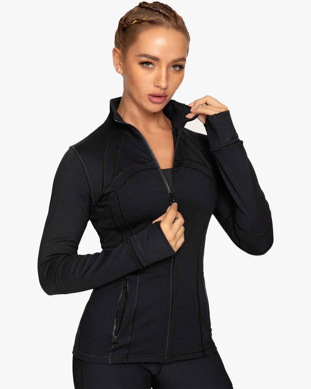 Stylish Soft Jacket with Chic Chest Line Detail - Model 60927