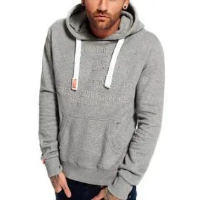 Superdry Mens Shirt Shop Embossed Lite Hoodie - Dark Marl Grey