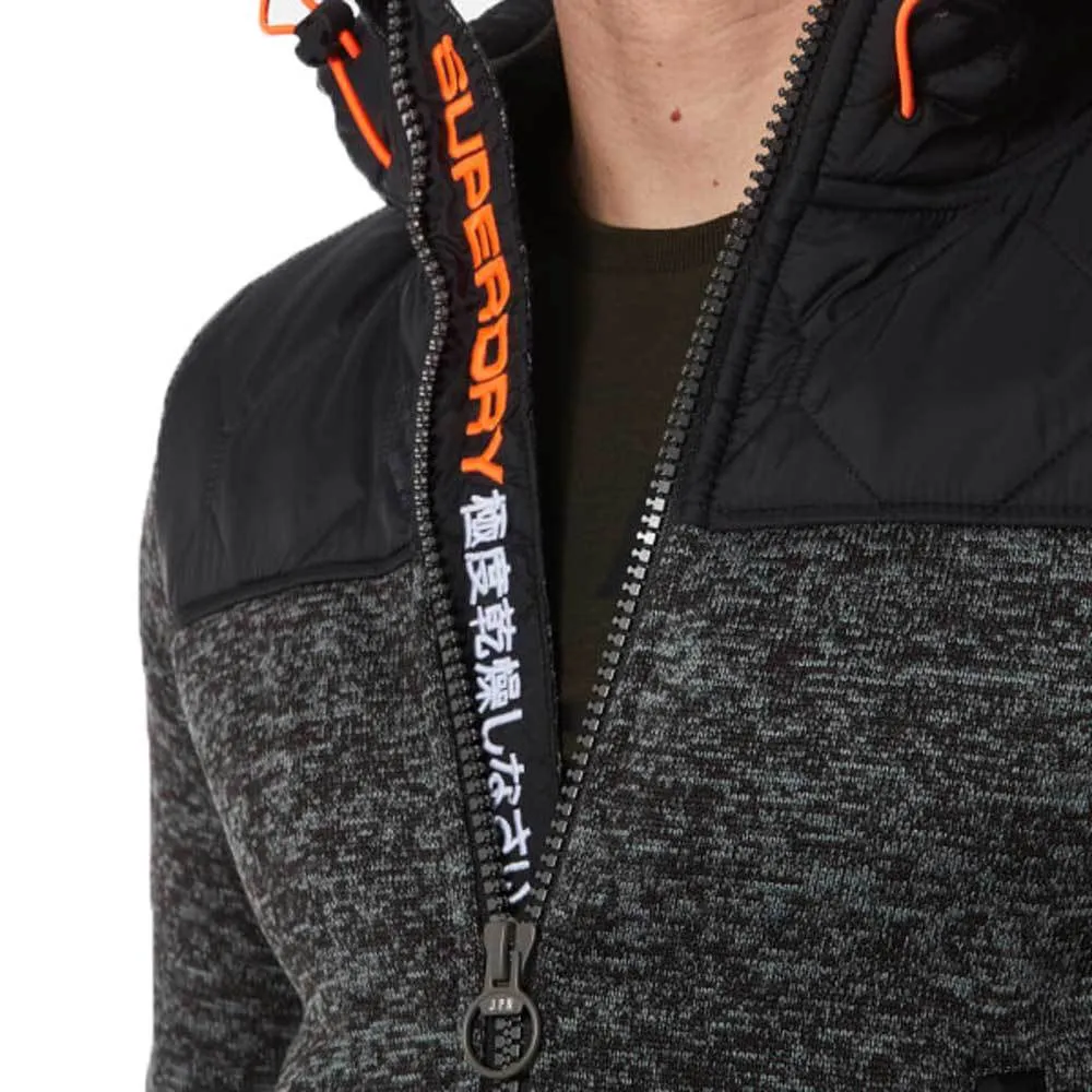 Superdry Men's Storm Mountain Hybrid Zip Hoody - Black/Grey Grit