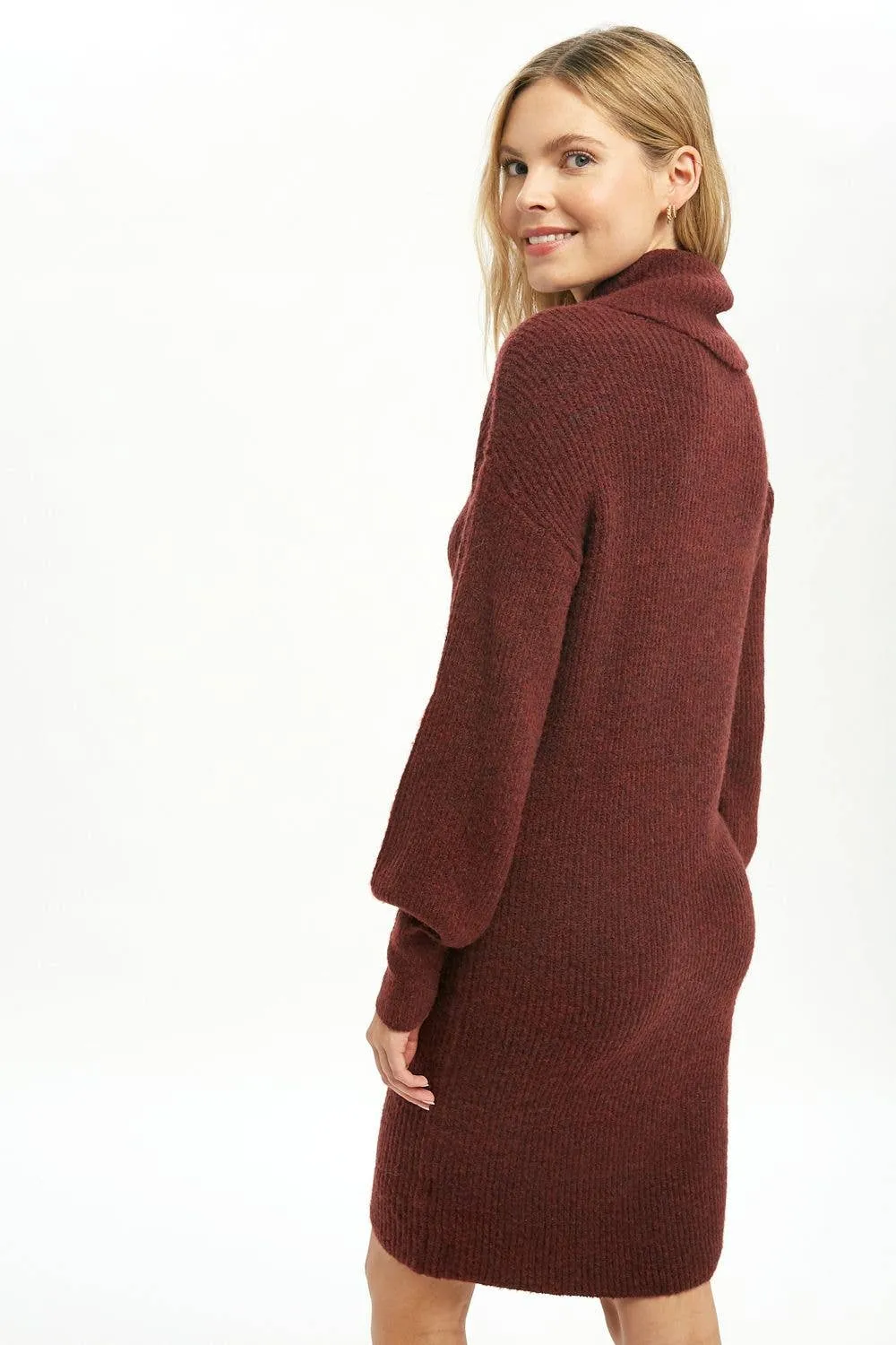 Sweater Dress: Burgundy