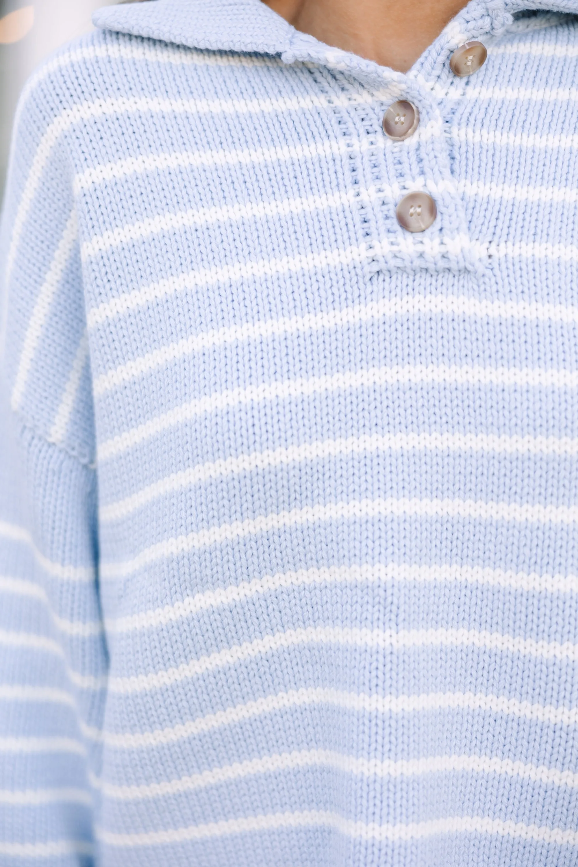 Think It Over Light Blue Striped Sweater