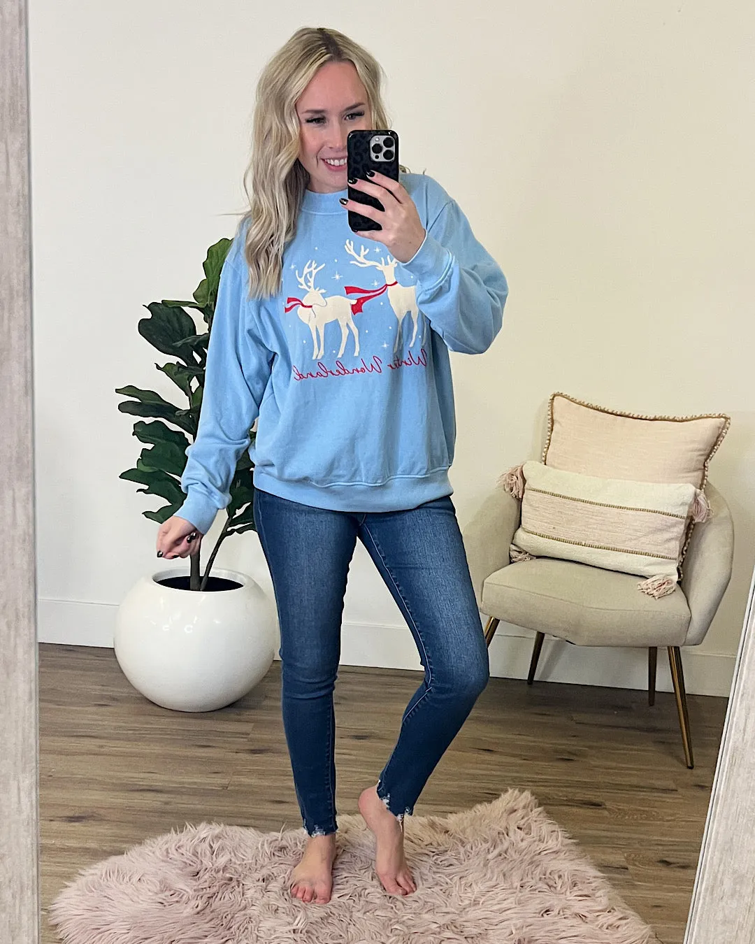 Winter Wonderland Light Blue Sweatshirt FINAL SALE