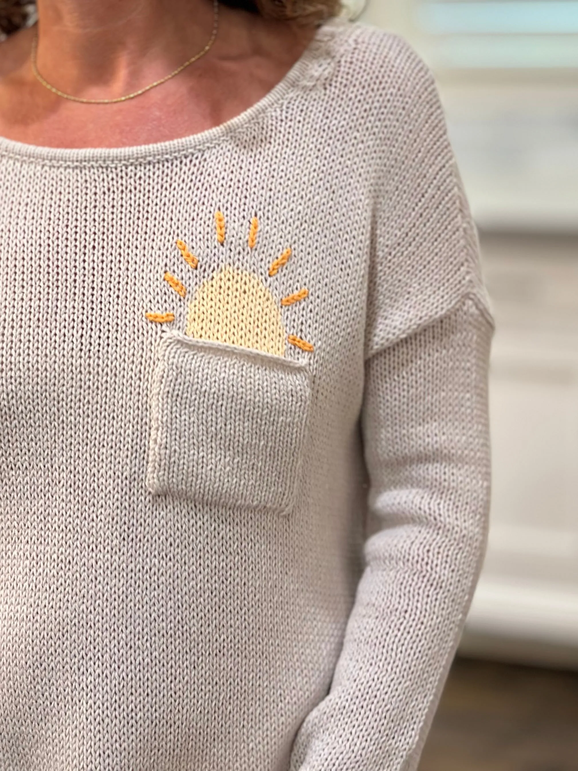 Wooden Ships Pocket Full of Sunshine Crew Cotton Sweater