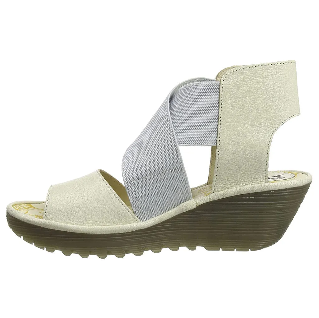 Yuba385Fly Mousse Leather Women's Wedge Heel Peep Toe Sandals